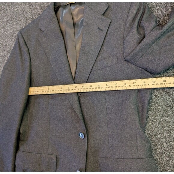 Palm Beach Mens Blazer Sport Coat Size 38R (38x30) Regular Gray 100% Wool Jacket - Picture 7 of 8